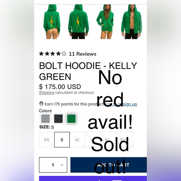 Aviator Nation bright red bolt hoodie full zip jacket large oversized ⚡️ - Picture 13 of 13